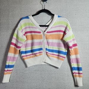 Jessica Simpson XS Striped Multicolor Women's Sweater Cardigan #spring